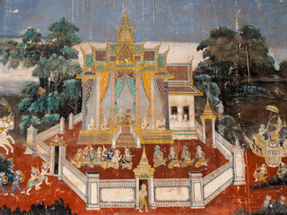 Ramayana fresco in Phnom Penh Royal Palace