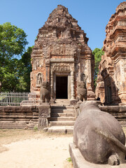 Preah Ko temple, Siem Reap, Cambodia - dedicated by Indravarman I, in late 9th century, to his...