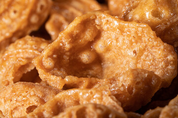 Crispy fried confectionery in the shape of a conch eaten in Korea