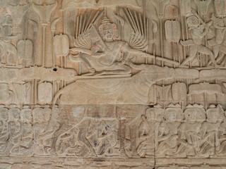 Angkor Wat, Siem Reap, Cambodia - to honour of Vishnu it was built by Suryavarman II. Heaven and...