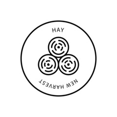 Obraz premium Hay Bale Line Icon Is In Simple Style. New Harvest. Vector sign in a simple style isolated on a white background.