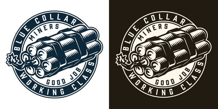 Mining round vintage label