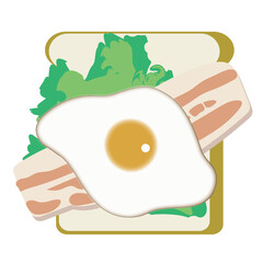 オープンサンドイッチのイラスト