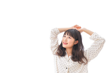 Naklejka premium おでかけをする若い女性
