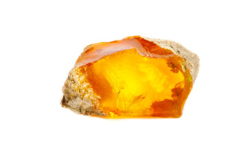 Macro Opal mineral stone in rock on white background