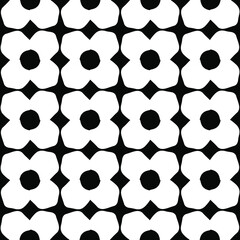 Seamless vector pattern in geometric ornamental style. Black and white pattern.