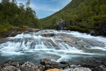 waterfall in the mountains