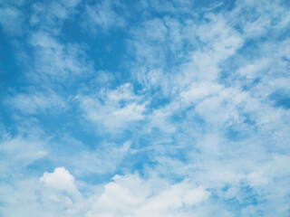 Light Cloudiness in the blue sky. Blue sky Texture with white clouds. 