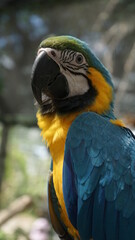 Fototapeta premium blue and yellow macaw