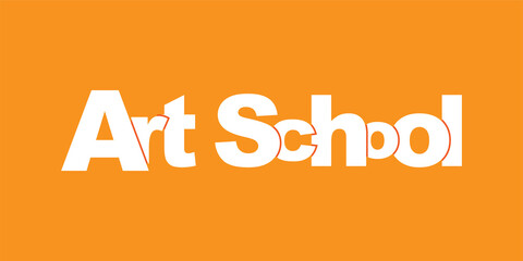 Art School white lettering simple illustration