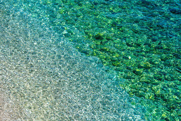 Transparent sea and crystal clear water of Croatia. Dalmatian Coast of Adriatic Sea, Europe