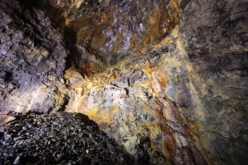 Algar Do Carvao the magma chamber of the volcano Guilherme Moniz, Terceira Island, Azores