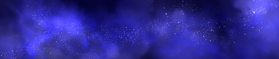 Space background with realistic nebula and lots of shining stars. Infinite universe and starry night. Colorful cosmos with stardust and the Milky Way. Magical color galaxy.