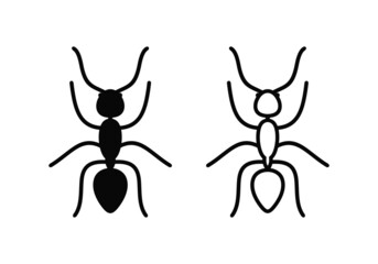 Ant logo. Isolated ants on white background
