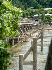 wooden bridge over the river