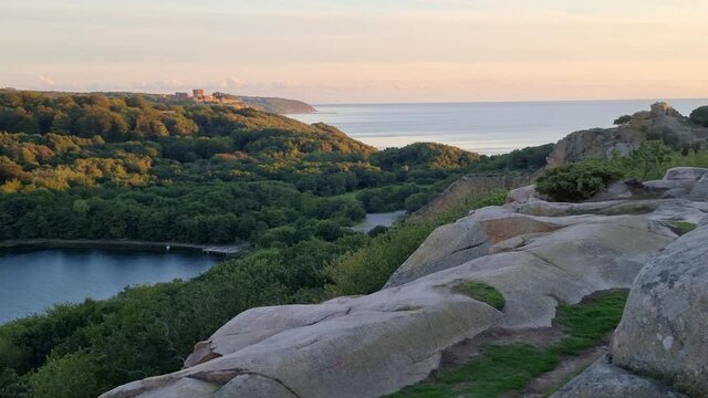 Hike path through the mountain. In Bornholm's north side.