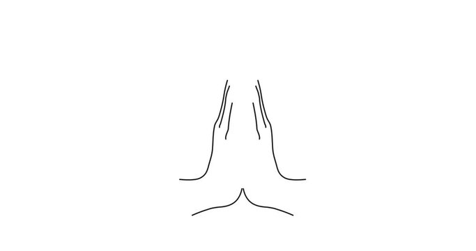 2d animation namaste hands. Seamless loop animation