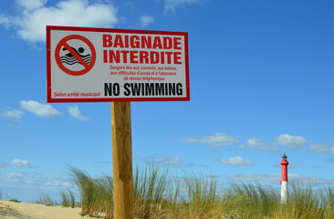 panneau baignade interdite