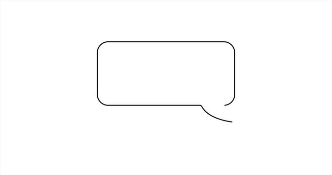 Animation of the appearance of speech bubble. Ten different shape options