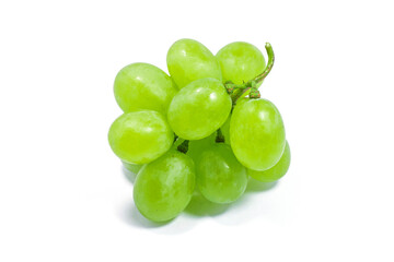 Fresh green grape isolated on white background.