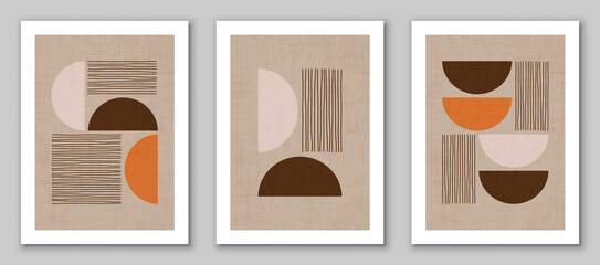 Set of abstract geometric backgrounds. Modern  composition, design for cover, wallpaper,  home decoration, wall art.