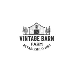 Vintage rustic retro barn farm agrculture logo design inspiration with hand drawn style © wafi zimamul