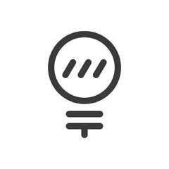 Light bulb linear vector icon. Idea symbol, electric lamp.
