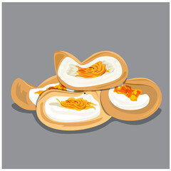 Thai Crispy Pancake (Kanom Buang), Kind of Thai
Sweetment on a gray background 