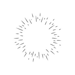 Sunburst doodle. Star, firework explosion. Hand drawn vector Illustration.