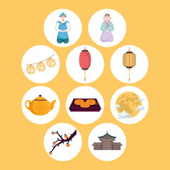 chuseok celebration icons