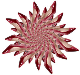 Abstract circular collage of high heel shoes.