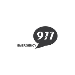 Emergency call icon template with 911