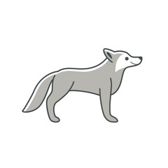 Cartoon wolf sketch line icon. Childish print for nursery, kids apparel, poster, postcard, pattern.
