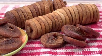 Fresh Figs or Anjeer fruit healthy vegan food concept organic dry fruits on wooden background.