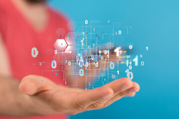 Futuristic in Industry 4.0 and business virtual diagram