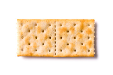 top view cracker isolated on white background