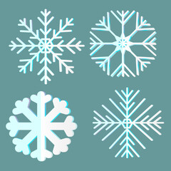 Snowflake set. New Year. Winter. Christmas.