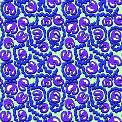 Abstract seamless pattern with cute shapes 