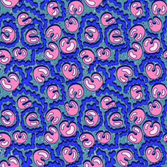 Abstract seamless pattern with cute shapes 