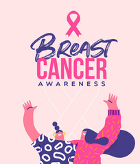 Breast Cancer awareness woman friend hug card
