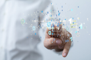 Big data and artificial intelligence concept. Machine learning and cyber mind domination