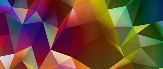 Obraz premium Multicolor abstract background banner of triangles , all the colors of the rainbow