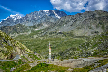 Mountain road in the italian alps 