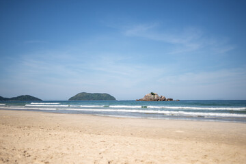 beach and island in the background