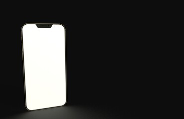 smartphone  With Blank Screen in 3d