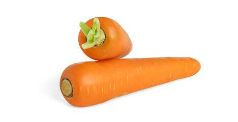 fresh organic carrots isolated on white background