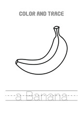 banana  fruits coloring pages isolated education preschool kindergarten early learning education