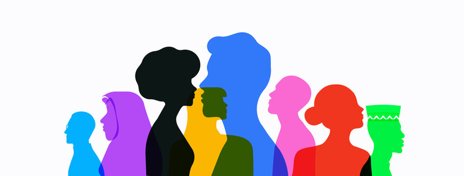 Colorful Diverse People Team Profile Silhouette