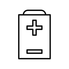 Battery icon. Flat pictogram for web. Line stroke. Simple accumulator symbol isolated on white background. Outline vector eps10