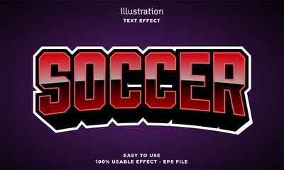 Soccer editable text effect template with abstract style use for business brand and Sports logo  